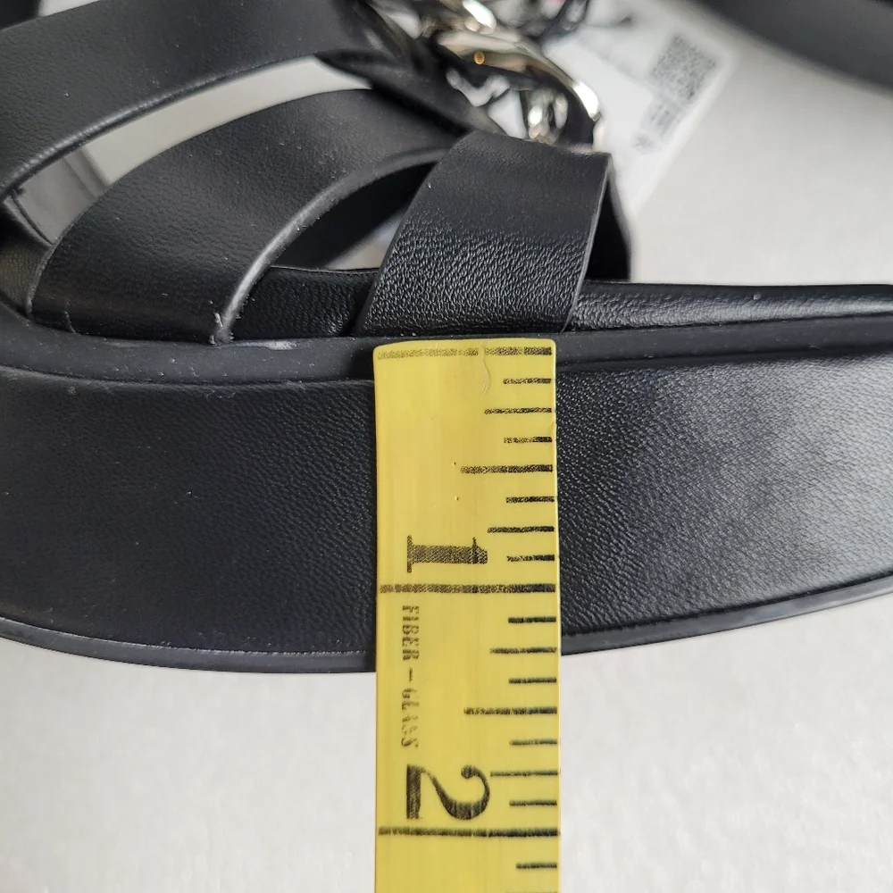 NWT Zara Chunky Black Platform Sandals with Chain Detail Size 9 - Picture 14 of 16